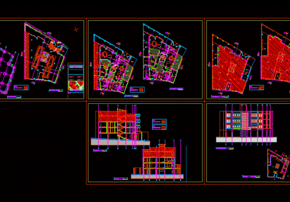Apartment building project in horizontal projection
