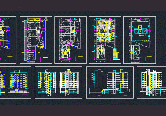 Проект 8-ми этажного многоквартирного жилого дома с 2-мя парковками