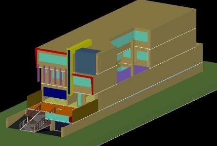 3D drawing of office building