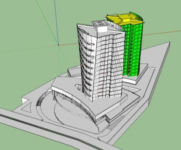 3-dimensional drawing of the building with apartments