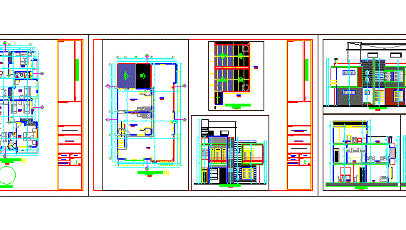 Residential building with 2 families in 3 projections
