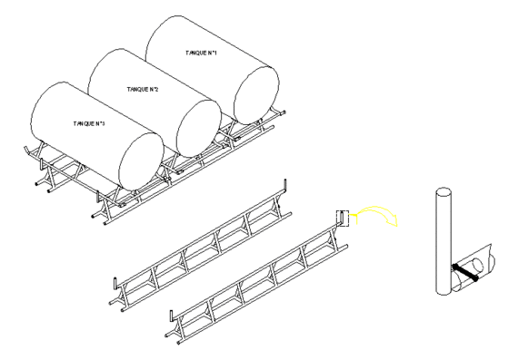 Tank support - horizontal 2-dimensional projection