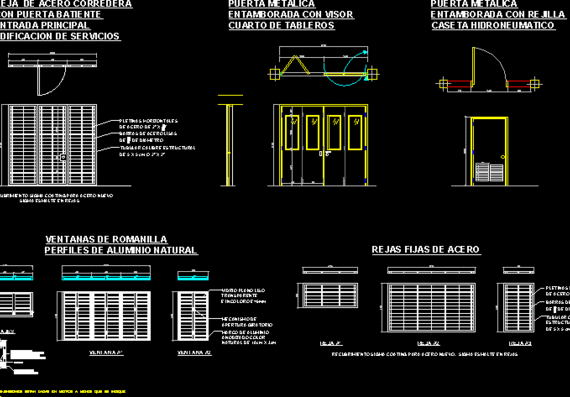 Details of various windows and doors 