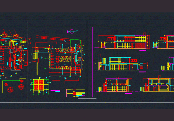 Views and 3D projections of the cafeteria | Download drawings, blueprints,  Autocad blocks, 3D models | AllDrawings