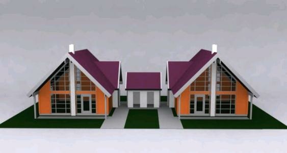 Двухэтажный 3-х мерная модель дома проект