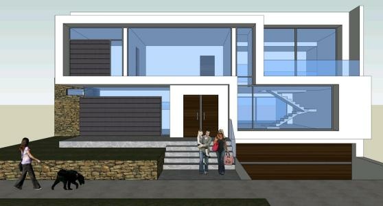 3-х мерная модель современного жилого дома с текстурами
