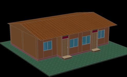 3D model of a detached house