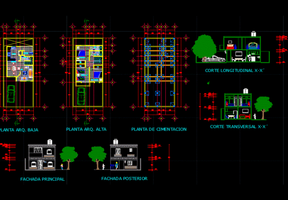 2-storey residential building: two horizontal projections