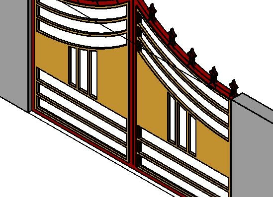 Кованые ворота из двух листов с декоративными элементами