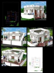 Интересные планы жилого дома в 2D и 3D