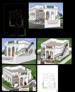 dimensional plans for a 3-storey residential building