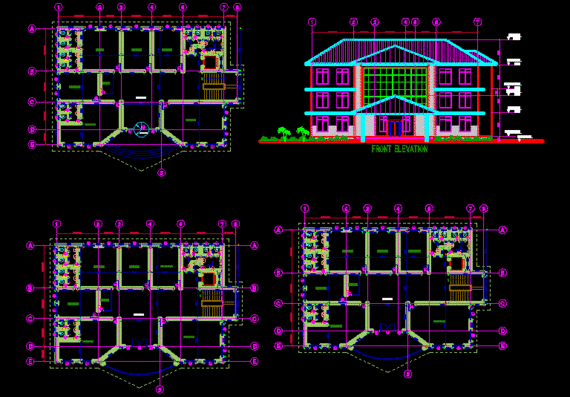 Drawing of the roof structure of the office building