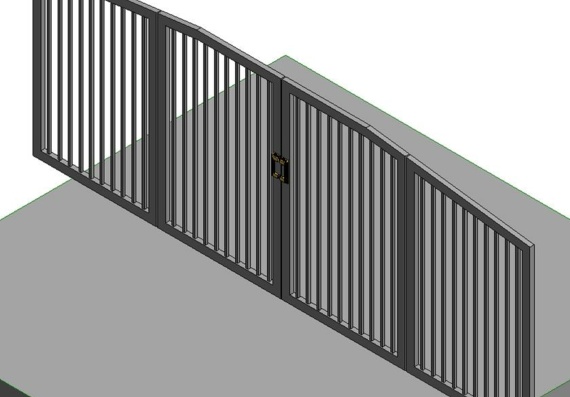 Gate of four sheets with metal door