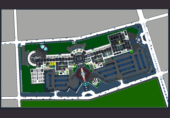 Shopping center project with surrounding area