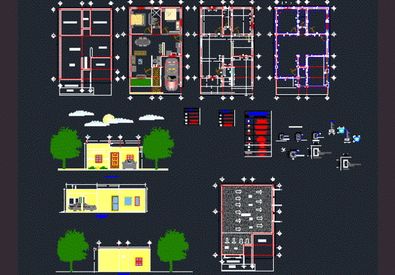 Plan of a modern residential building for one family  
