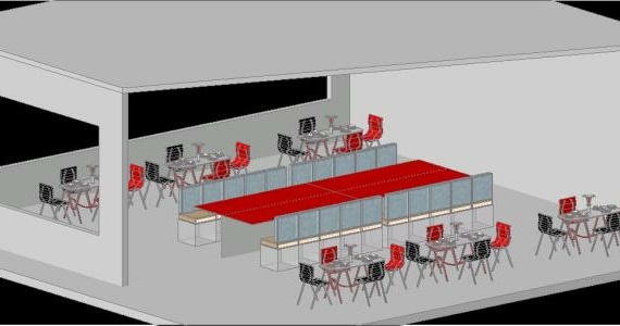3D image of the restaurant interior