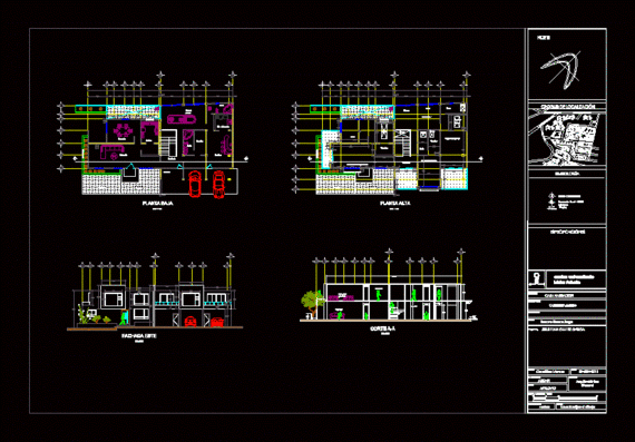 Building with different floor elevations in adjacent sections