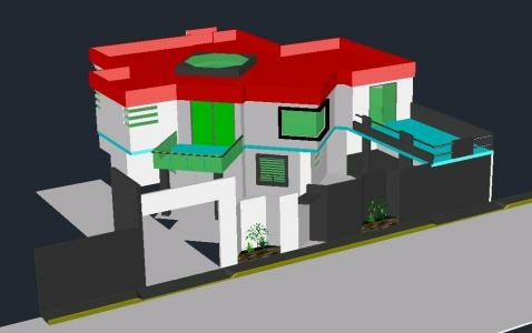 3D image of the house in minimalist style