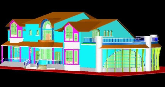 3D image of the building with interior design