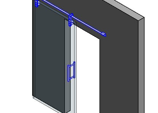 3D generic sliding door with glass for exterior wall