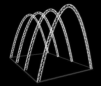 3-dimensional drawing of parabolic arch