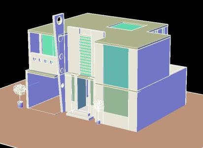 Модель дома-студии в 3D без текстур