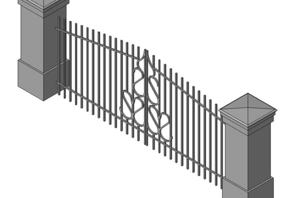 Дверь с железными колоннами