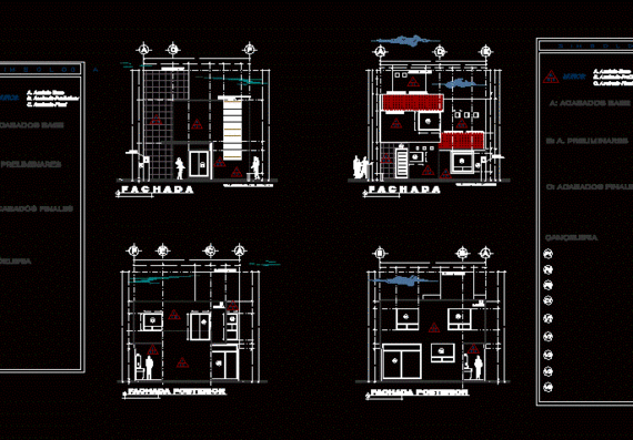 Plans and description of facade finishes