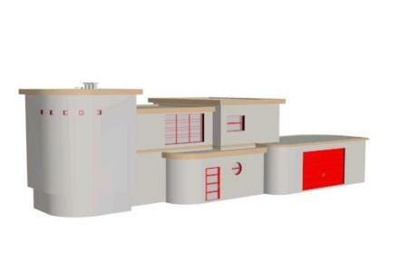 3-dimensional model of 2-storey building