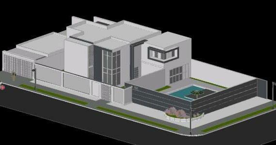 3-х мерная модель современного жилого дома