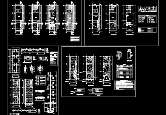 Drawings of multi-apartment residential building with commercial premises