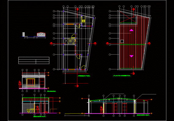 Architectural drawings of the house with equipment