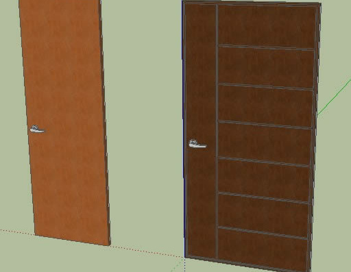 Entrance door with channel detail and internal door