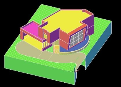 3D model of modern house without textures