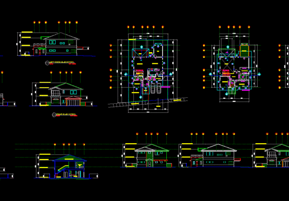 Architectural drawings of houses