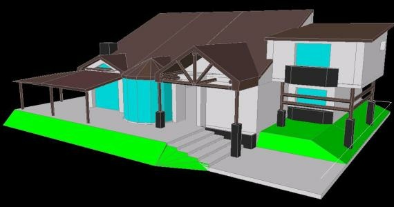 Модель дома-студии в 3D