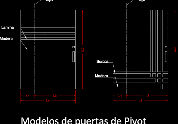Doors with pivot axis 40 cm from the edge