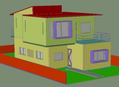 3D модель дома для одной семьи