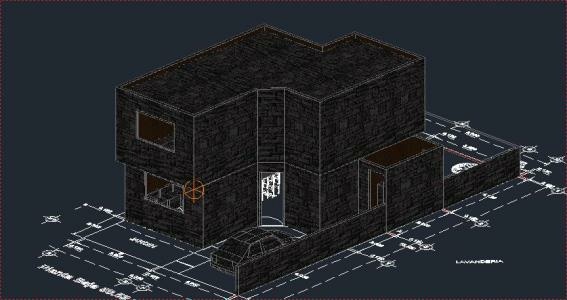 3D model of the house in front projection