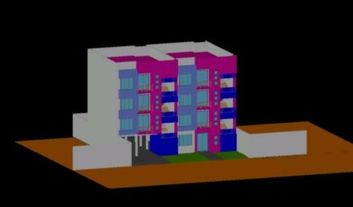 3-dimensional model of an apartment building