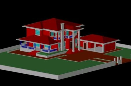 Модель современного дома в 3D