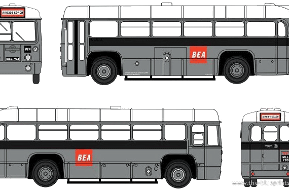 Автобус AEC RF Couch - чертежи, габариты, рисунки автомобиля