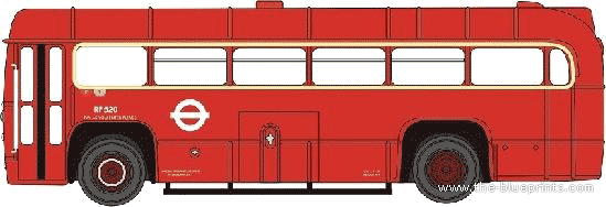 Автобус AEC RF London Transport - чертежи, габариты, рисунки автомобиля