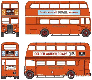 Bus AEC Regent III RT - drawings, dimensions, pictures of the car