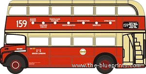 Автобус AEC Routemaster Bus - чертежи, габариты, рисунки автомобиля