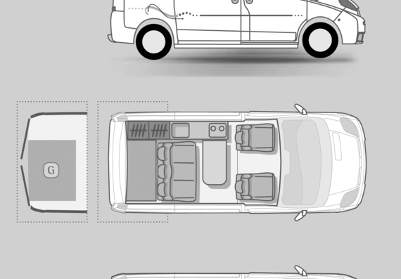 Автобус Adria 3Way Space - чертежи, габариты, рисунки автомобиля