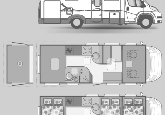 Bus Adria Coral A 660 SP - drawings, dimensions, pictures of the car