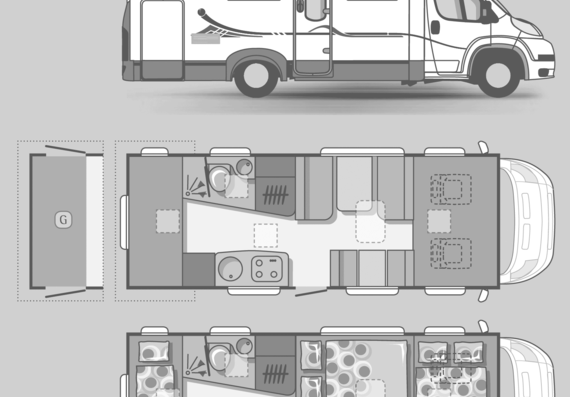Bus Adria Coral A 690 DK - drawings, dimensions, pictures of the car