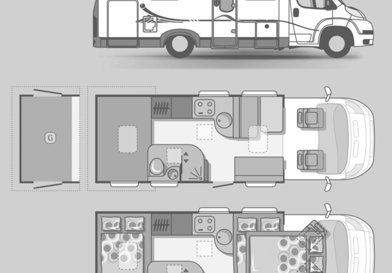 Bus Adria Coral S 680 SPL - drawings, dimensions, pictures of the car