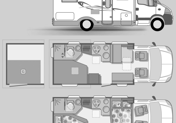 Bus Adria Izola S 687 SP - drawings, dimensions, pictures of the car